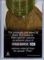 Warehouse 13 Premium Packs Season 3 McClintock Incentive Autograph Costume Card   - TvMovieCards.com