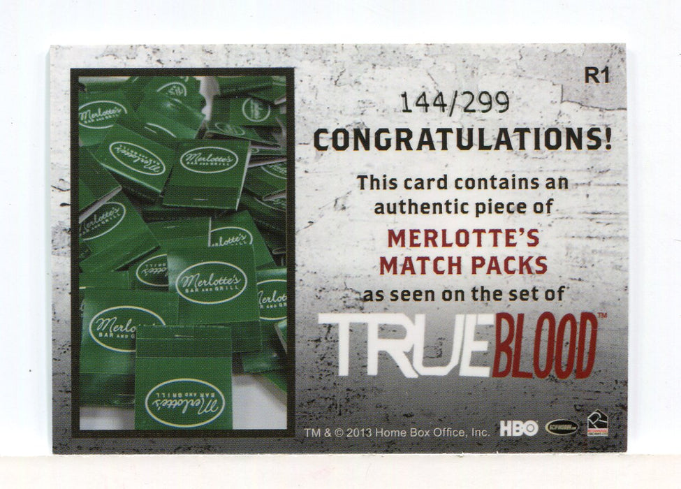 True Blood Archives Merlotte's Match Packs Relic Card R1 #144/299   - TvMovieCards.com