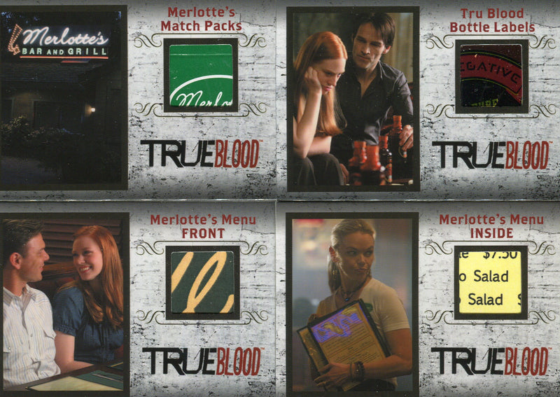 True Blood Archives Relic Prop Card Set 4 Cards R1 thru R4 #'d/299   - TvMovieCards.com