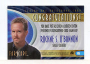 Farscape Season 1 Binder Exclusive Rockne S. O'Bannon Autograph Card A5   - TvMovieCards.com