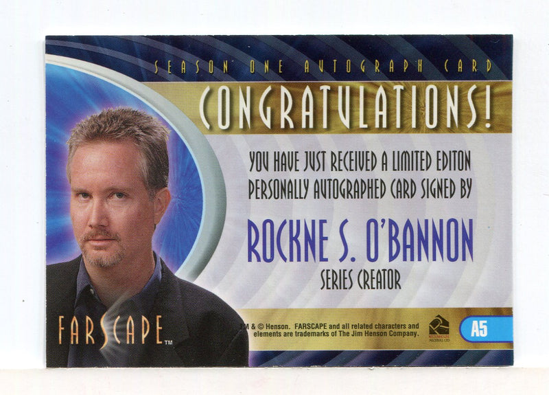 Farscape Season 1 Binder Exclusive Rockne S. O'Bannon Autograph Card A5   - TvMovieCards.com