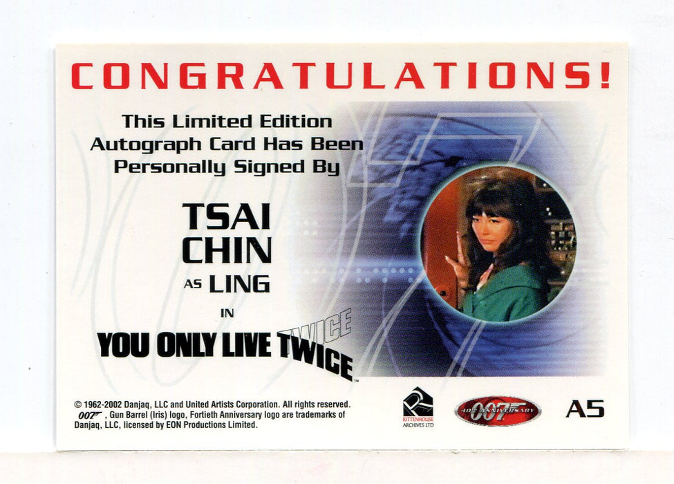 James Bond 40th Anniversary Tsai Chin Autograph Card A5   - TvMovieCards.com