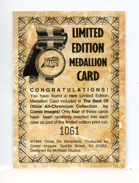 Olivia Best Of Olivia Limited Edition Medallion Chase Card #1061 Comic Images 1994   - TvMovieCards.com