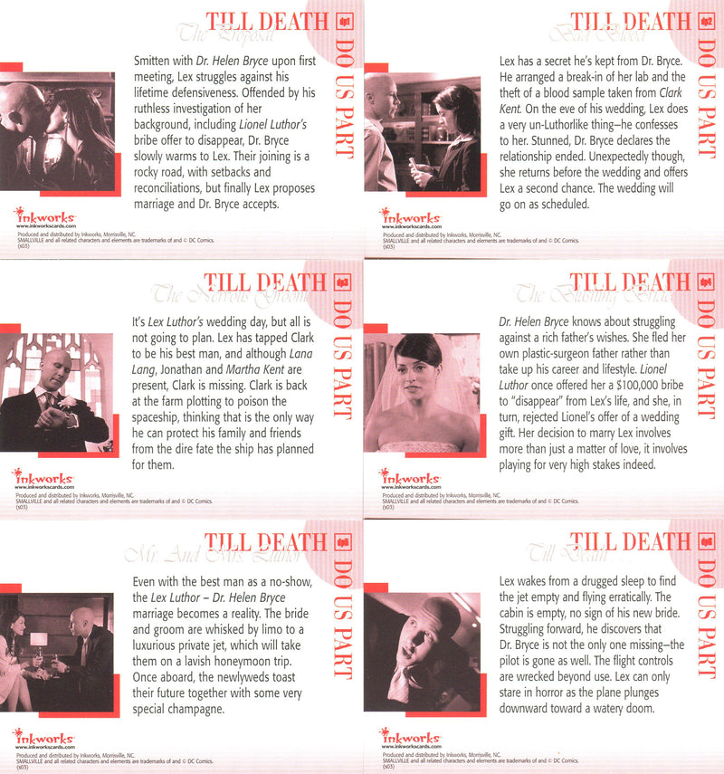 Smallville Season Two Till Death Do Us Part Foil Chase Card Set DP1 thru DP6   - TvMovieCards.com