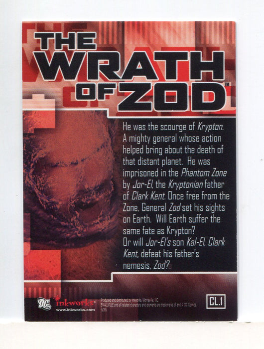 Smallville Season Six Wrath of Zod Case Topper Chase Card CL.1 Inkworks   - TvMovieCards.com