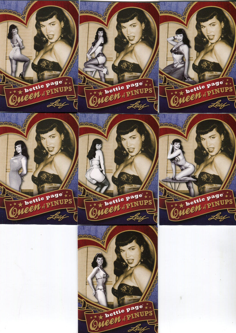 Bettie Page Pin-Ups Bettie Facts Chase Card Set 16 Cards Leaf 2014   - TvMovieCards.com