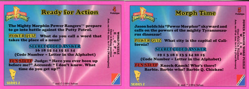 Power Rangers Series 2 Hobby Promo Card Lot 2 Cards #4 and #5 1994   - TvMovieCards.com