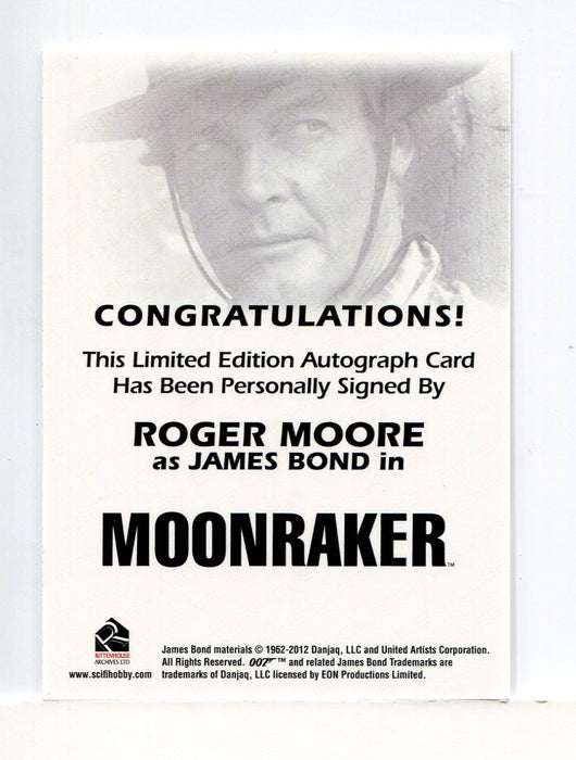 James Bond Archives Spectre Roger Moore as James Bond Autograph Card   - TvMovieCards.com