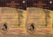 Scorpion King Promo Card Set SKP-1 and SKP-2  Inkworks 2002   - TvMovieCards.com