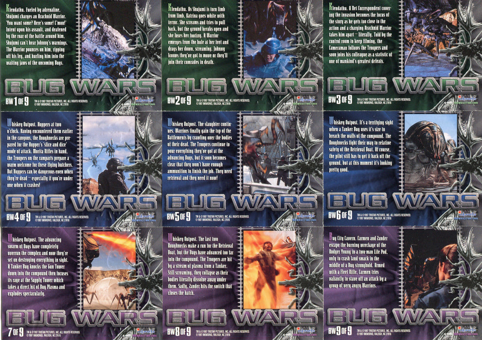 Starship Troopers Movie Bug Wars Embossed Chase Card Set BW1 - BW9  1997   - TvMovieCards.com