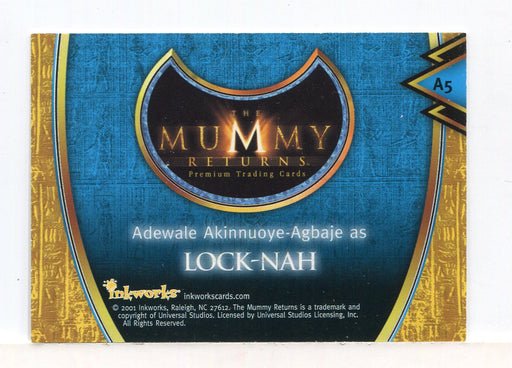 Mummy Returns Movie Adewale Akinnuoye-Agbaje Lock-Nah Autograph Card A5   - TvMovieCards.com