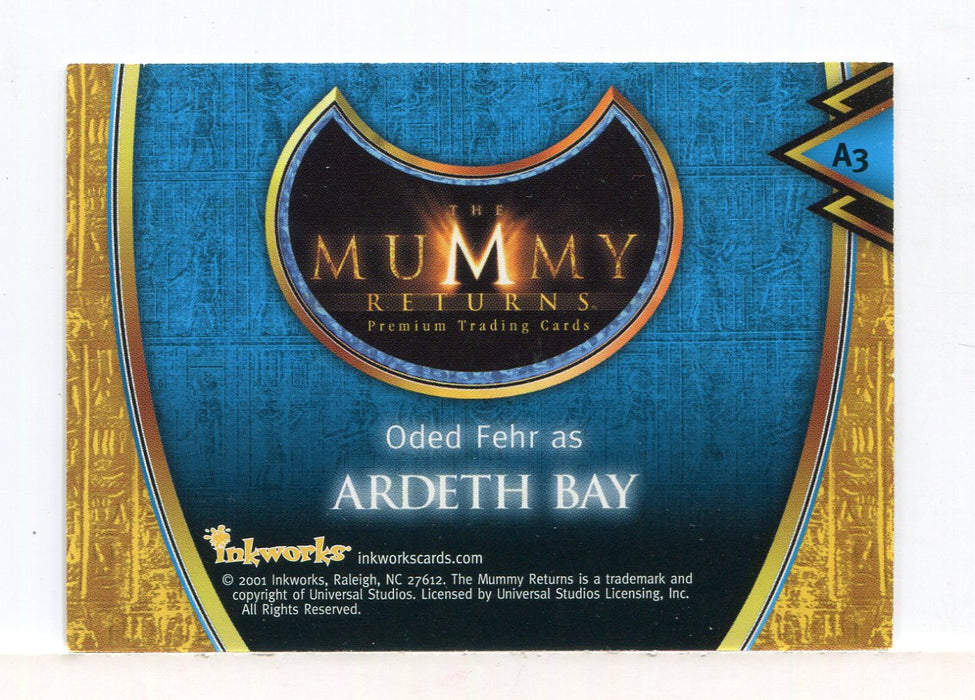Mummy Returns Movie Oded Fehr Autograph Card A3 and Redemption Card   - TvMovieCards.com