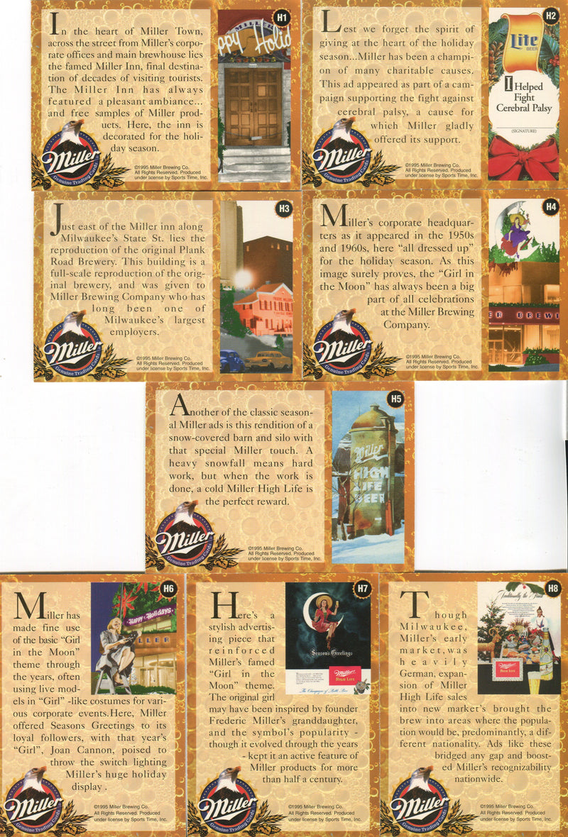 Miller Genuine Beer Holiday Chaser Foil Chase Card Set H1 - H15 Sports Time 1995   - TvMovieCards.com