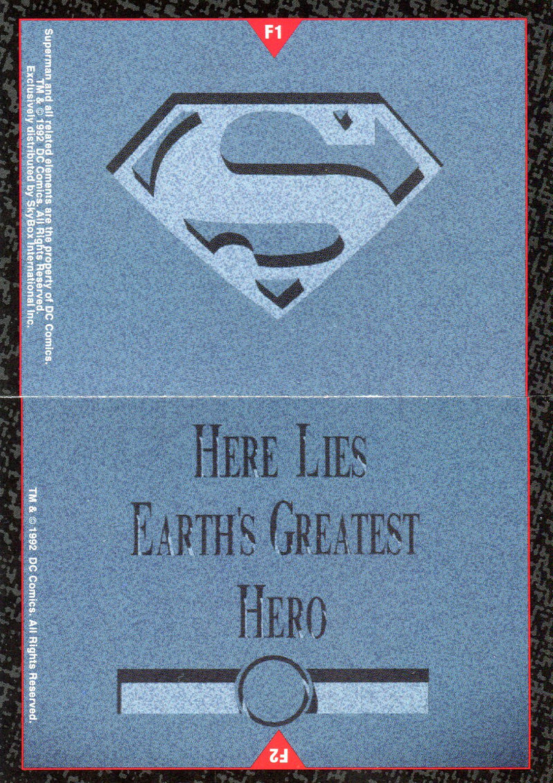Superman Doomsday "Bleeding S" Foil Puzzle Chase Card Set F1 and F2   - TvMovieCards.com