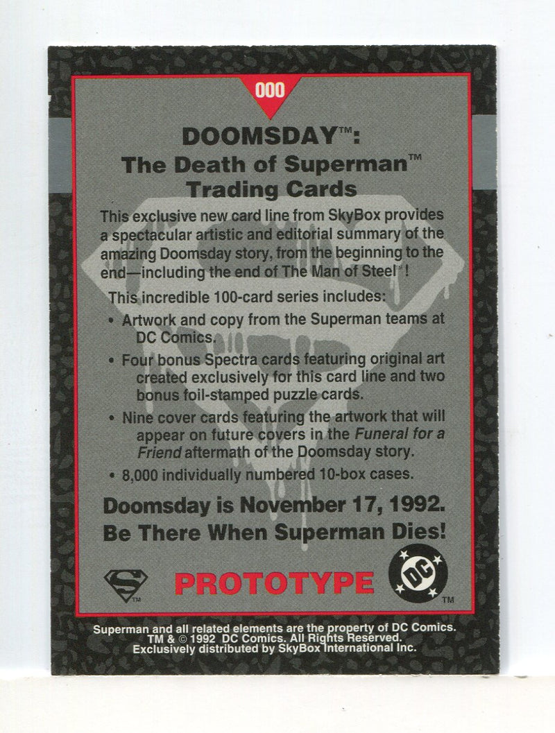 Superman Doomsday The Death of Superman Promo Card 000   - TvMovieCards.com