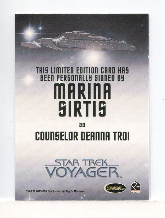 Star Trek Voyager Heroes & Villains Marina Sirtis Autograph Card Deanna Troi   - TvMovieCards.com