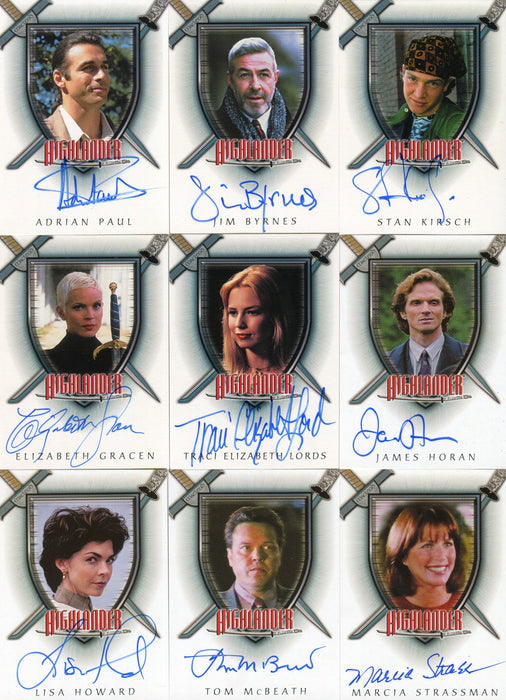 Highlander Complete Autograph Card Set 20 Cards Rittenhouse 2003   - TvMovieCards.com