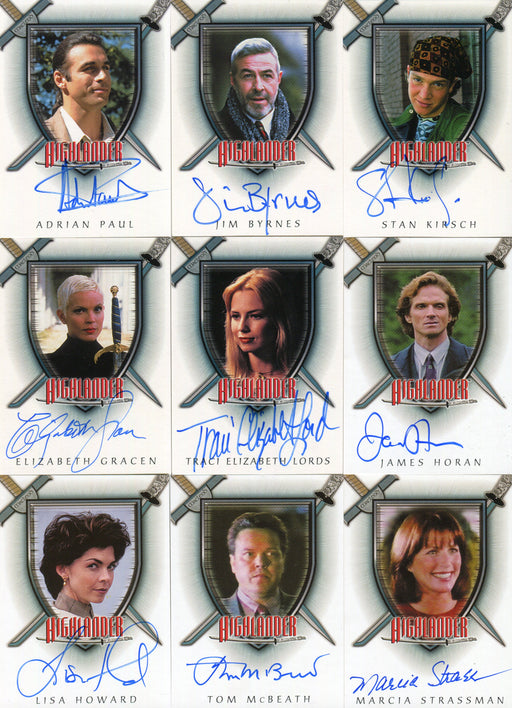 Highlander Complete Autograph Card Set 20 Cards Rittenhouse 2003   - TvMovieCards.com