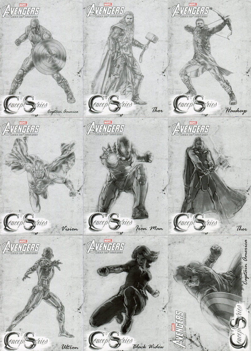 Marvel Avengers Age of Ultron 2015 Concept Series Chase Card Set C-1 thru C-15   - TvMovieCards.com