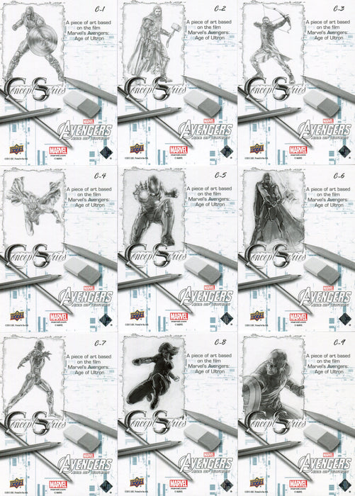 Marvel Avengers Age of Ultron 2015 Concept Series Chase Card Set C-1 thru C-15   - TvMovieCards.com