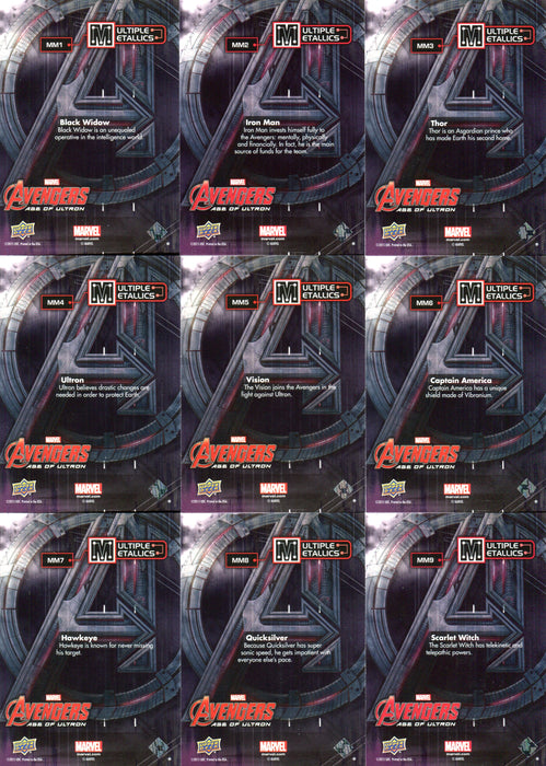 Marvel Avengers Age of Ultron 2015 Multiple Metallics Chase Card Set MM1-11   - TvMovieCards.com
