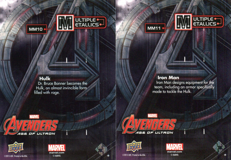 Marvel Avengers Age of Ultron 2015 Multiple Metallics Chase Card Set MM1-11   - TvMovieCards.com