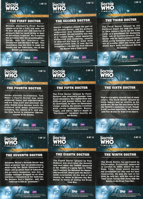 Doctor Who 2016 Timeless Doctors Across Time Chase Card Set 13 Cards Topps   - TvMovieCards.com