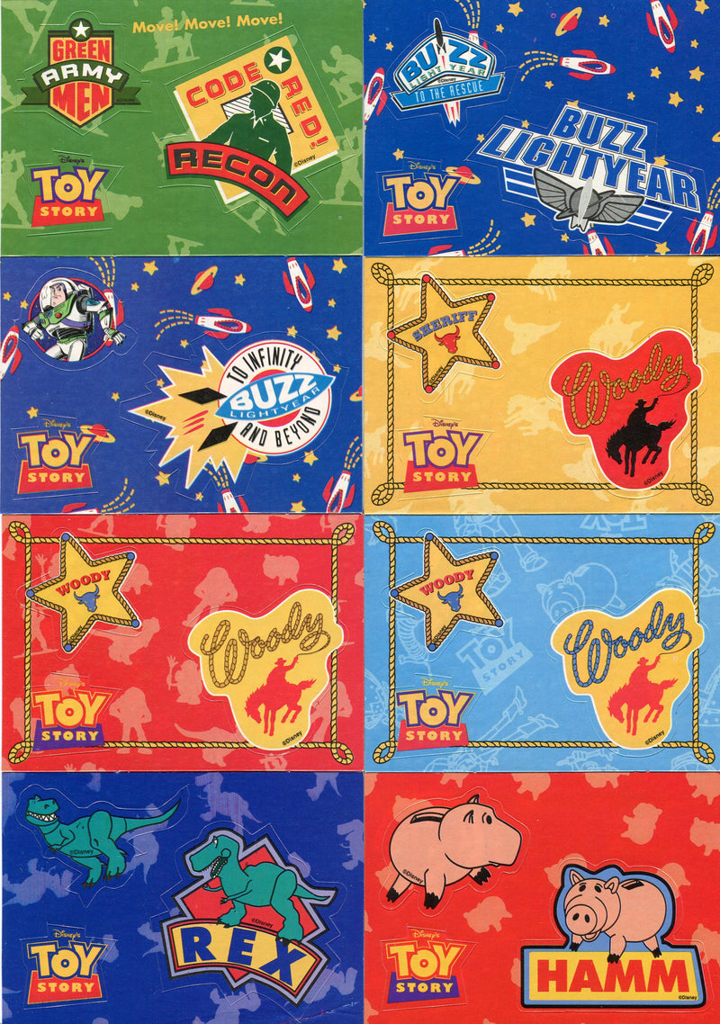 Toy Story Series 1 Disney Movie Sticker Chase Card Set 1-8 Skybox 1995   - TvMovieCards.com