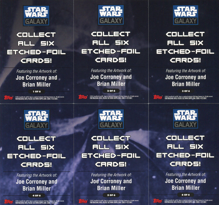 2011 Star Wars Galaxy Series Six Etched Foil Puzzle Chase Card Set 1-6 Topps   - TvMovieCards.com