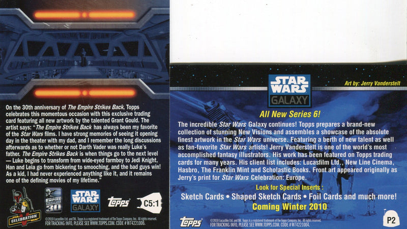 2011 Star Wars Galaxy Series Six Promo Card Set 2 Cards Topps   - TvMovieCards.com