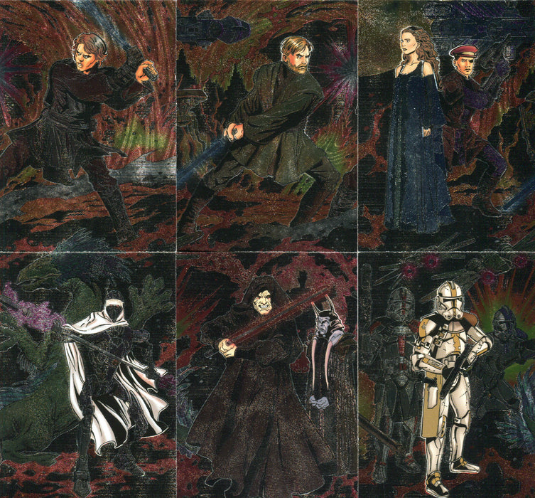 2006 Star Wars Evolution Update Etched Foil Puzzle Chase Card Set 1-6 Topps   - TvMovieCards.com