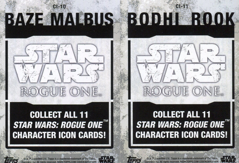 2016 Star Wars Rogue One Series 1 Character Icon Chase Card Set 11 Cards   - TvMovieCards.com