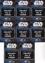 2016 Star Wars Rogue One Series 1 Villains Chase Card Set 8 Cards   - TvMovieCards.com
