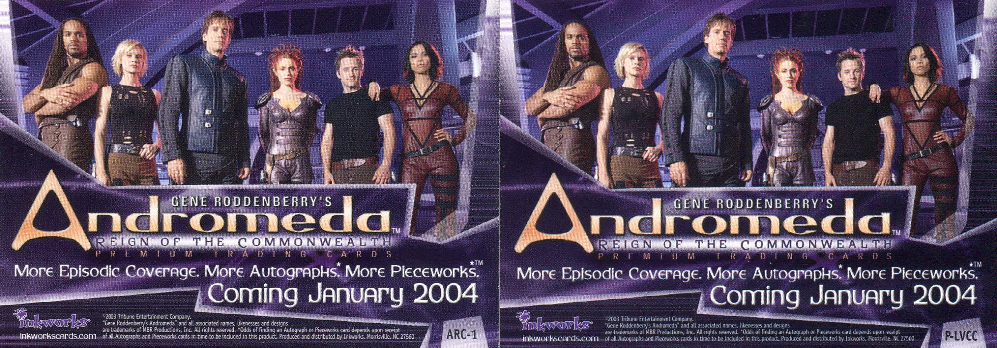 Andromeda Reign Commonwealth Promo Card Set 2 Cards ARC-1 and P-LVCC   - TvMovieCards.com