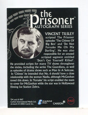 Prisoner Scriptwriter Vincent Tilsley Autograph Card PA13   - TvMovieCards.com