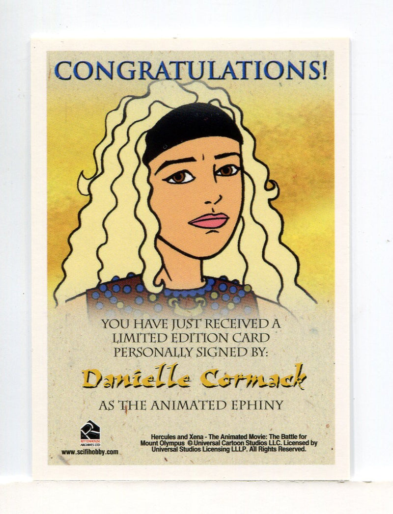 Xena & Hercules Animated Adventures Danielle Cormack Ephiny Autograph Card   - TvMovieCards.com