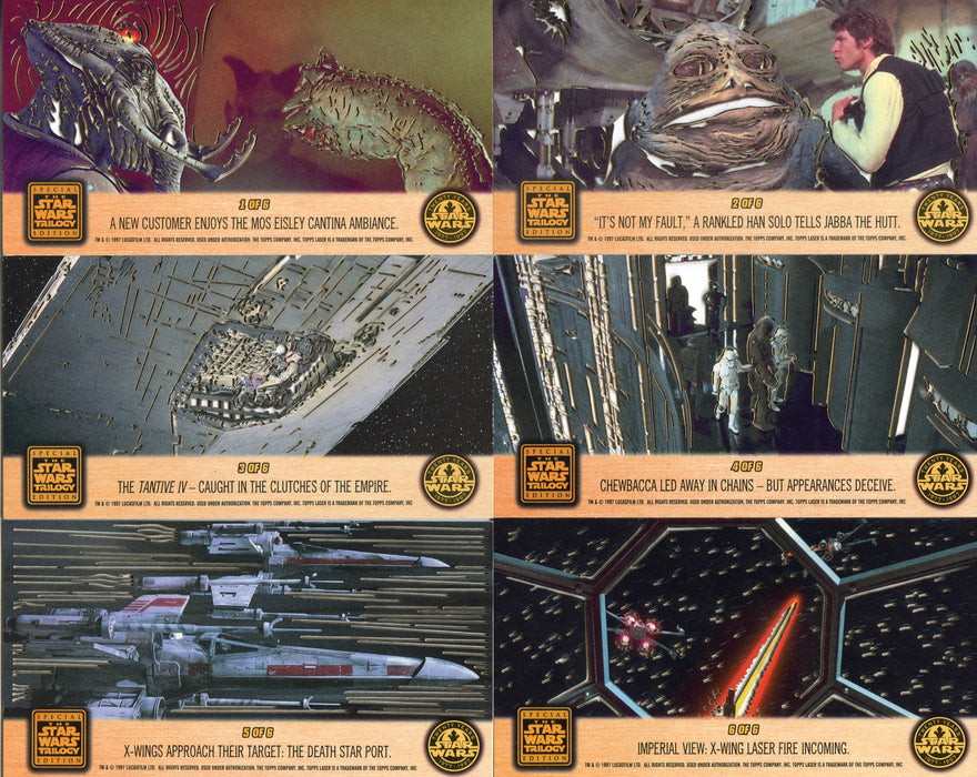 1997 Star Wars Trilogy Foil Lazer Chase Card Set 1-6 Topps Widevision   - TvMovieCards.com