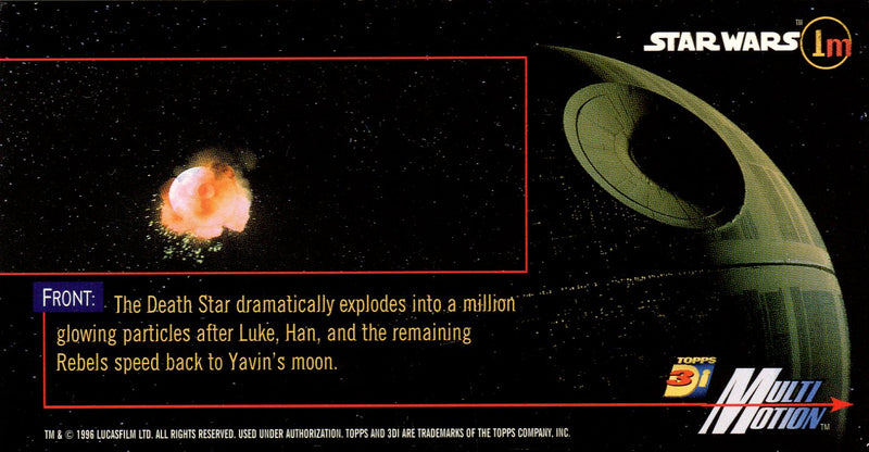 1996 Star Wars 3DI Death Star Multi Motion Chase Card 1m Topps Widevision   - TvMovieCards.com