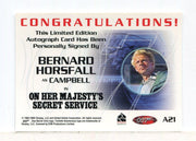 James Bond 40th Anniversary Bernard Horsfall Autograph Card A21   - TvMovieCards.com