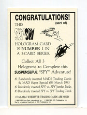 Spy vs. Spy Silver Hologram Chase Card Number 1 Lime Rock 1993   - TvMovieCards.com