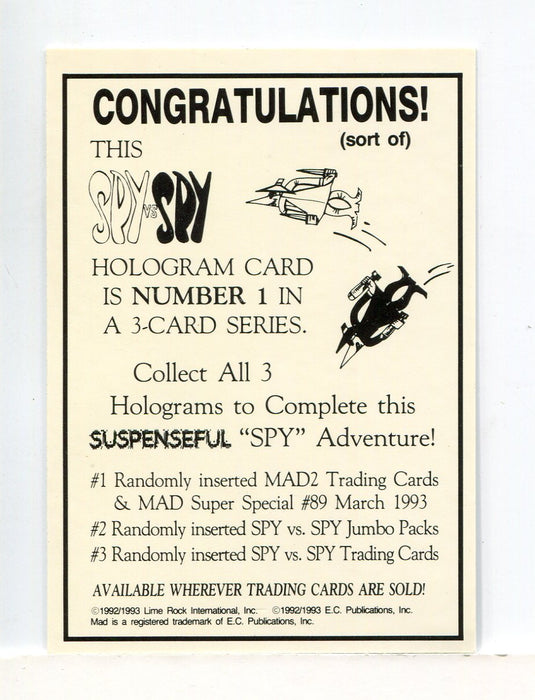 Spy vs. Spy Silver Hologram Chase Card Number 1 Lime Rock 1993   - TvMovieCards.com