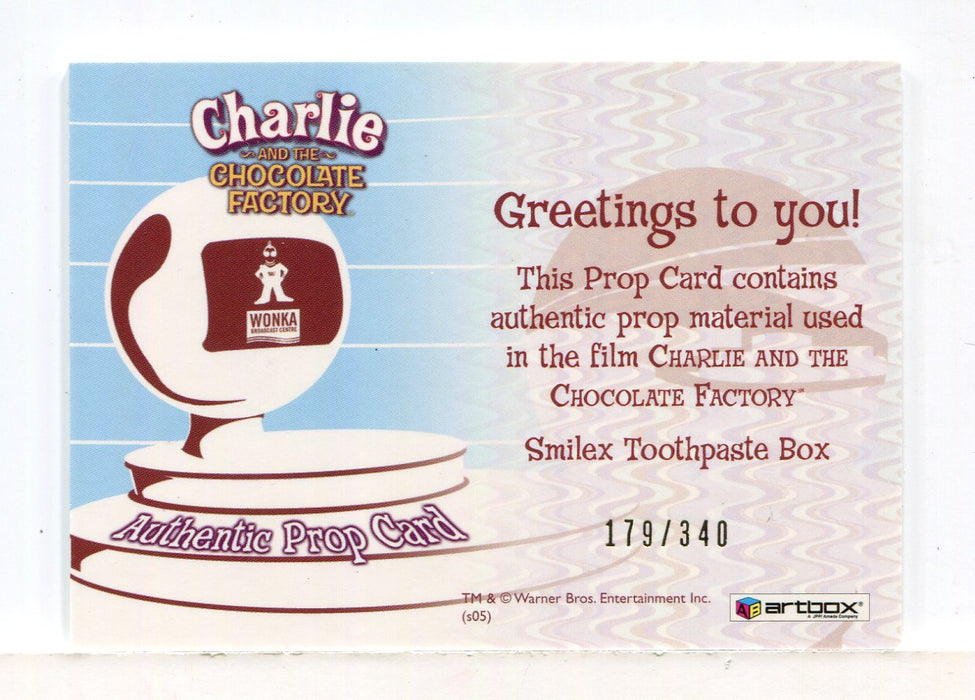 Charlie & Chocolate Factory Smilex Toothpaste Box Prop Card #179/340   - TvMovieCards.com