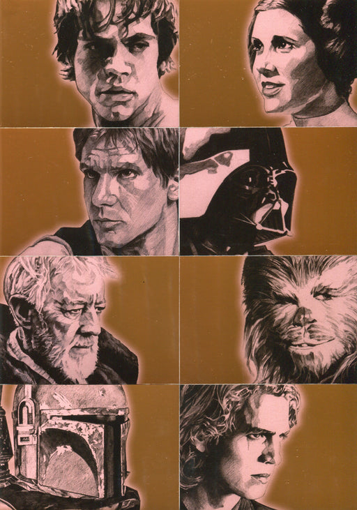 2009 Star Wars Galaxy Series Four Foil Art Chase Card Set 15 Bronze & Silver Mix   - TvMovieCards.com