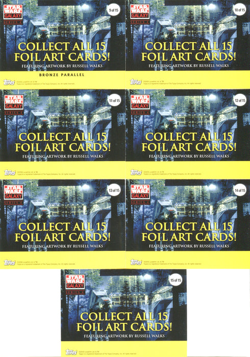 2009 Star Wars Galaxy Series Four Foil Art Chase Card Set 15 Bronze & Silver Mix   - TvMovieCards.com