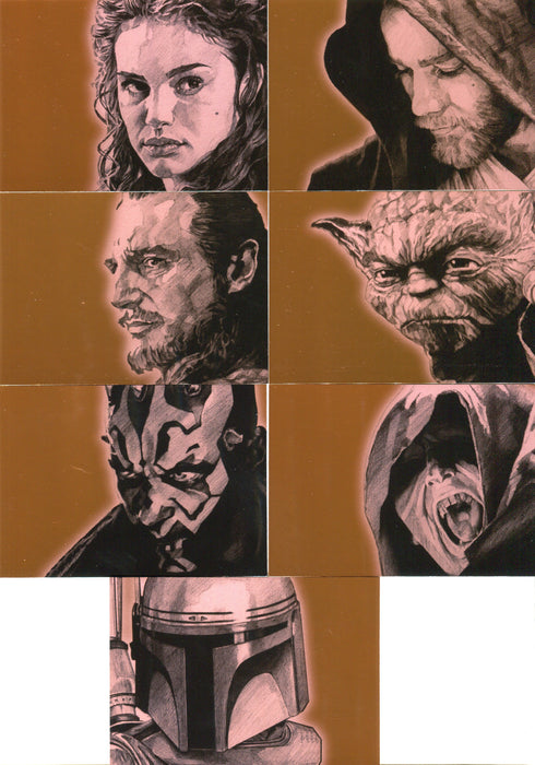2009 Star Wars Galaxy Series Four Bronze Foil Art Chase Card Set 15 Cards   - TvMovieCards.com
