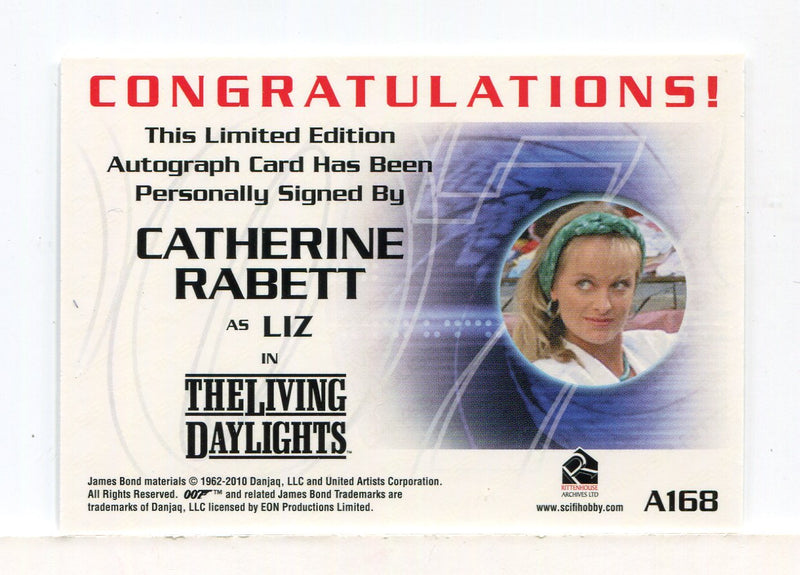 James Bond 50th Anniversary Series One Catherine Rabett Autograph Card A168   - TvMovieCards.com