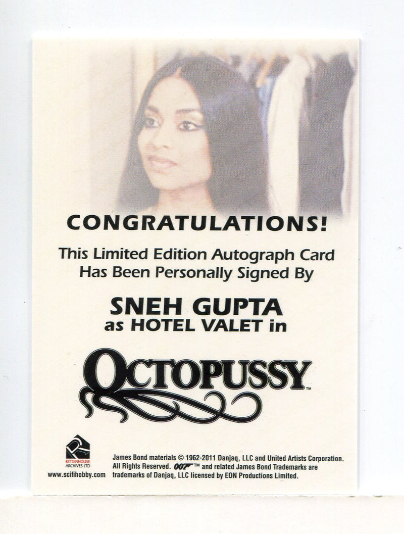 James Bond 50th Anniversary Series One Sneh Gupta Autograph Card   - TvMovieCards.com