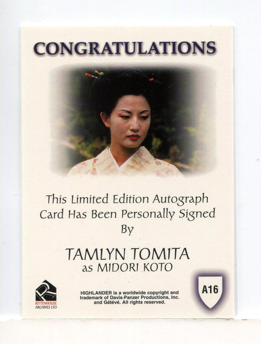 Highlander Complete Tamlyn Tomita as Midori Koto Autograph Card A16   - TvMovieCards.com
