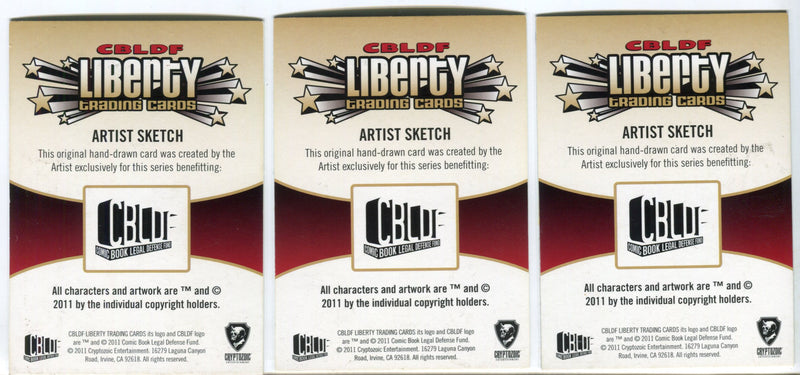 2011 CBLDF Comic Book Defense Fund Liberty Artist 3-Panel Sketch Trading Card   - TvMovieCards.com
