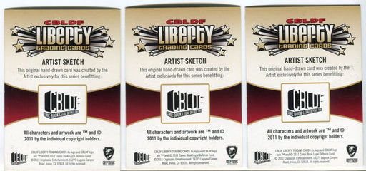2011 CBLDF Comic Book Defense Fund Liberty Artist 3-Panel Sketch Trading Card   - TvMovieCards.com